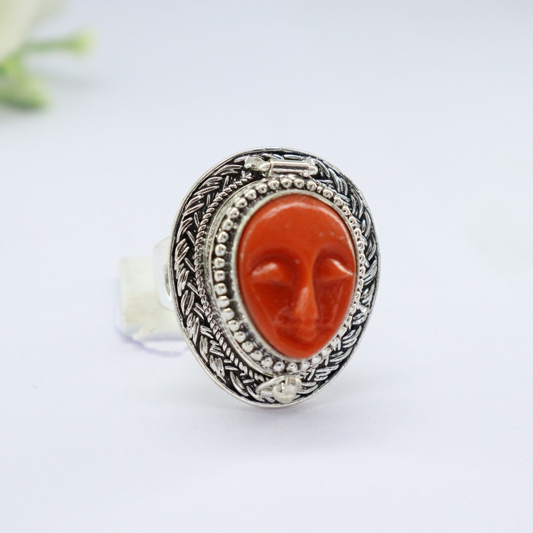 Poison Ring Natural Face Stone Ring for Meditation and Bothic Power for ...