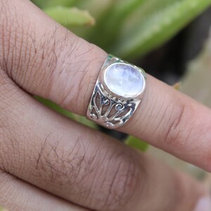 Moonstone Ring, Moonstone Silver Ring, Handmade Moonstone Ring, Moonstone Ring, Boho Ring, Moon Stone Ring, Gift for mom image 5