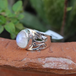 Moonstone Ring, Moonstone Silver Ring, Handmade Moonstone Ring, Moonstone Ring, Boho Ring, Moon Stone Ring, Gift for mom image 1