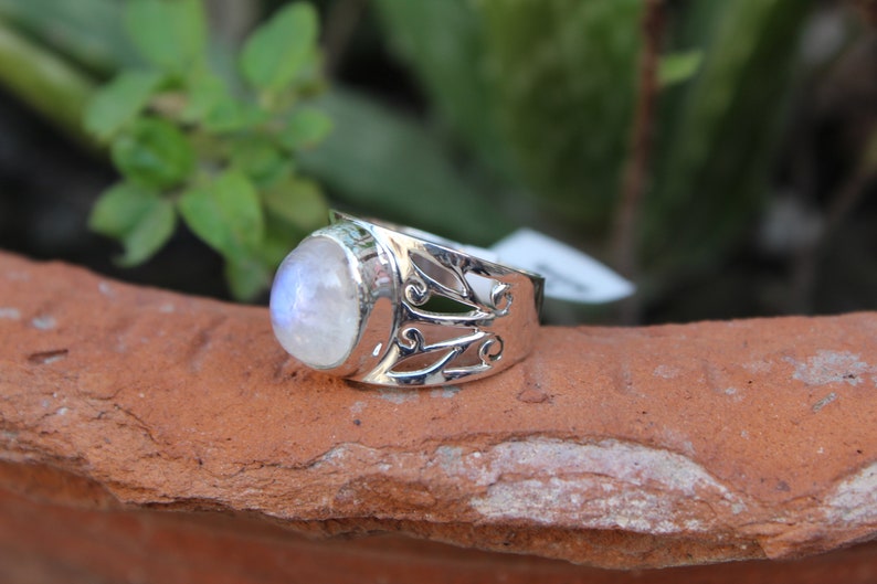 Moonstone Ring, Moonstone Silver Ring, Handmade Moonstone Ring, Moonstone Ring, Boho Ring, Moon Stone Ring, Gift for mom image 1