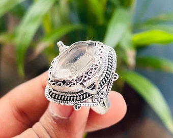 Smoky Quartz Box Ring | Sterling Silver Plated Secret Locket
