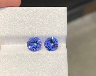 Coppia Di Pietre Preziose Sfuse Certificate Tanzanite Blu - Foto 12