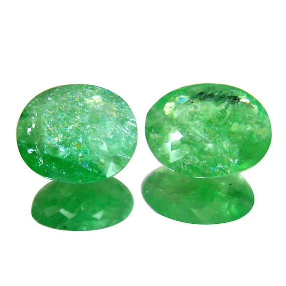 Natural Green Paraiba Tourmaline Pair: Oval Copper