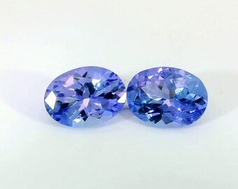 Coppia Di Pietre Preziose Sfuse Certificate Tanzanite Blu - Foto 4
