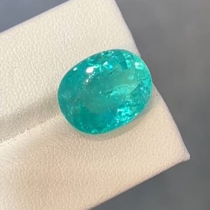 GIA Certified Natural Paraiba Tourmaline 10.35 Carat/Natural &indoor light photos,Videos taken from Iphone 13Pro-NO Added Any Fillters