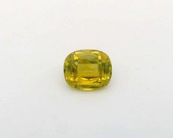 Natural Chrysoberyl Gemstone: 1.02 Carat Yellow Cushion Cut