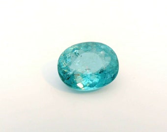 Certified Natural Paraiba Tourmaline 6.38 Carat 12x10mm/Natural &indoor light photos,Videos taken from Iphone 13Pro-NO Added Any Fillters