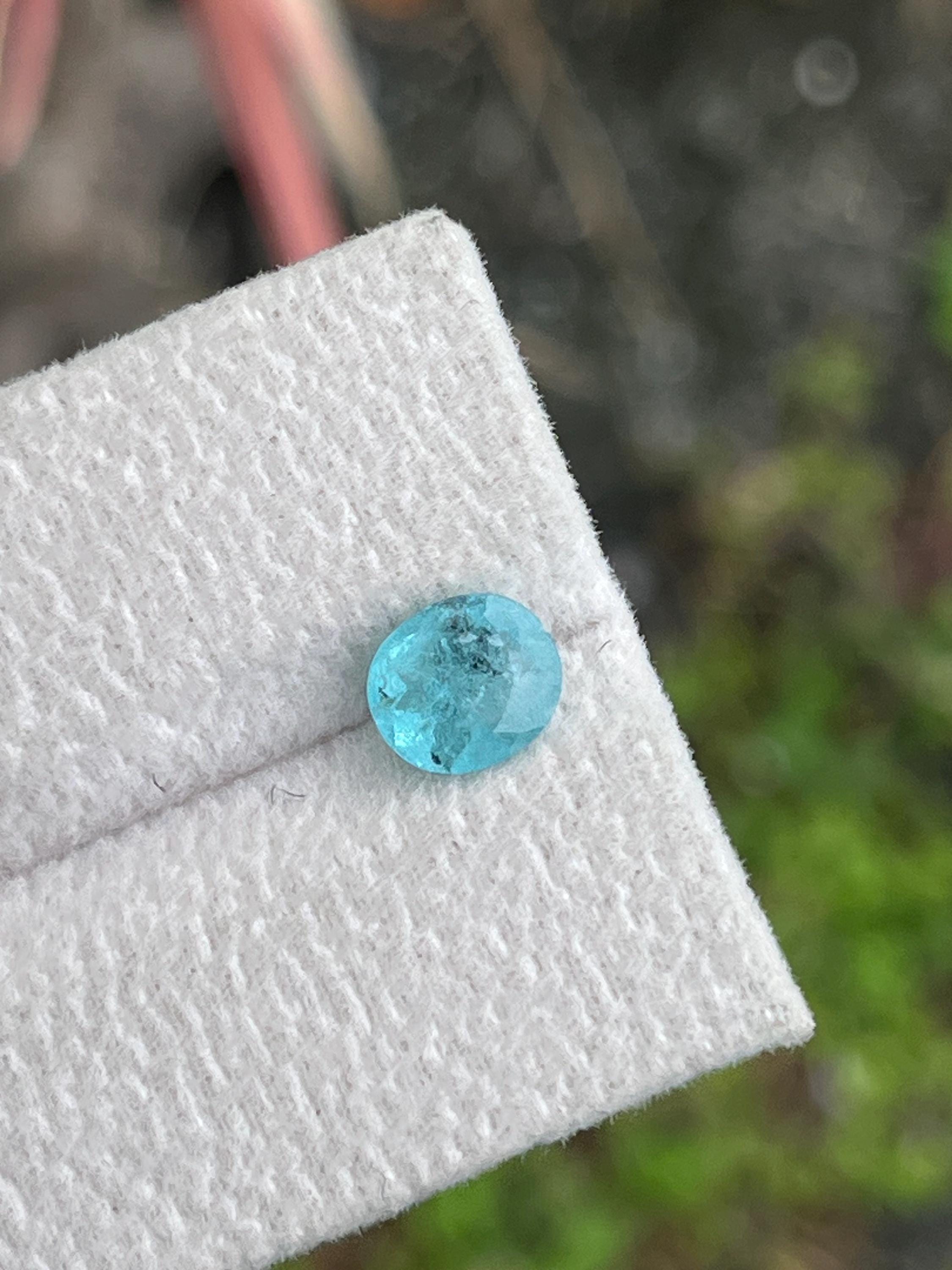 Paraiba Tourmaline Gemstone: 1.17 Carat Oval, Neon Blue-green