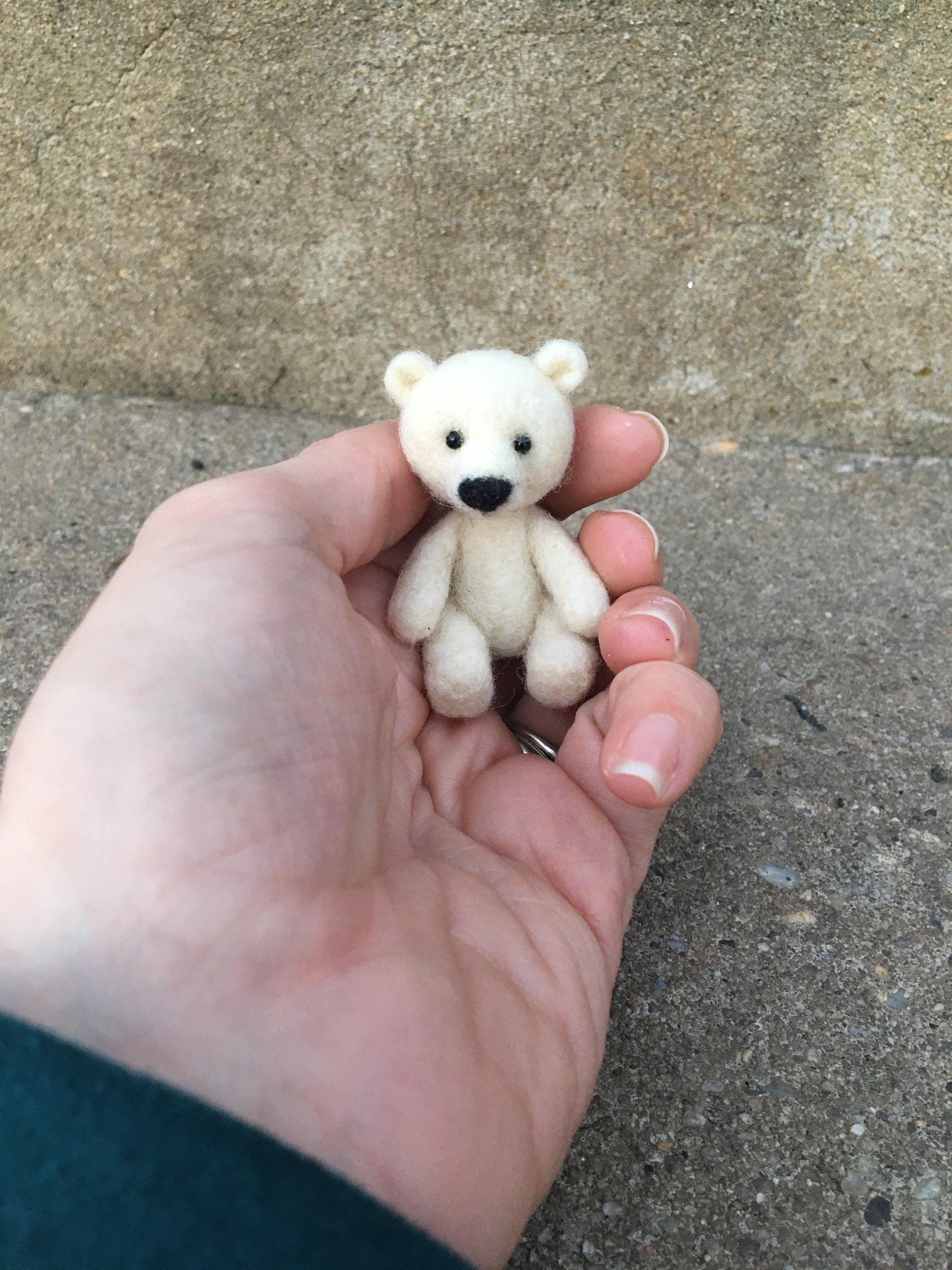 Miniature Teddy Bear Needle Felted White Wool Teddy Bear - Etsy