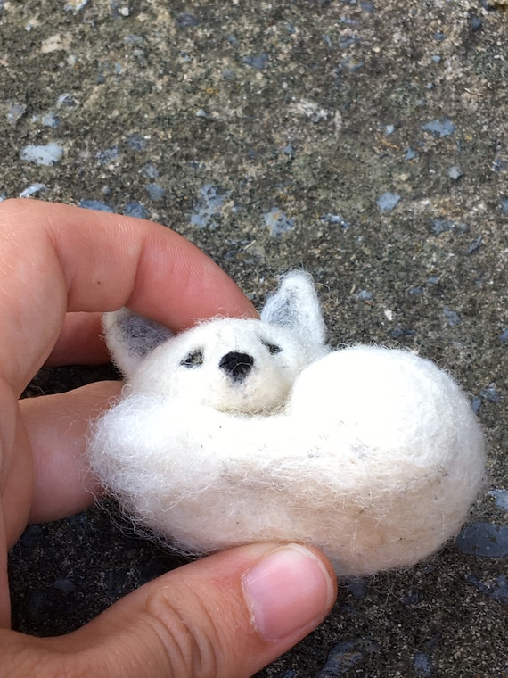 Needle Felted White Arctic Fox - Etsy