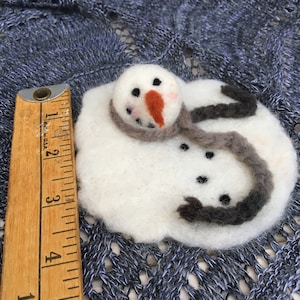 Needle Felted Wool Melting Snowman
