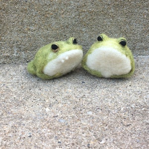 Set of two miniature needle felted toads wool sculpture toad figurines gift for her couple keepsake frog collection