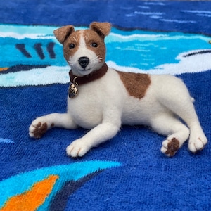 Jack Russel Terrier needle felted miniature dog figurine