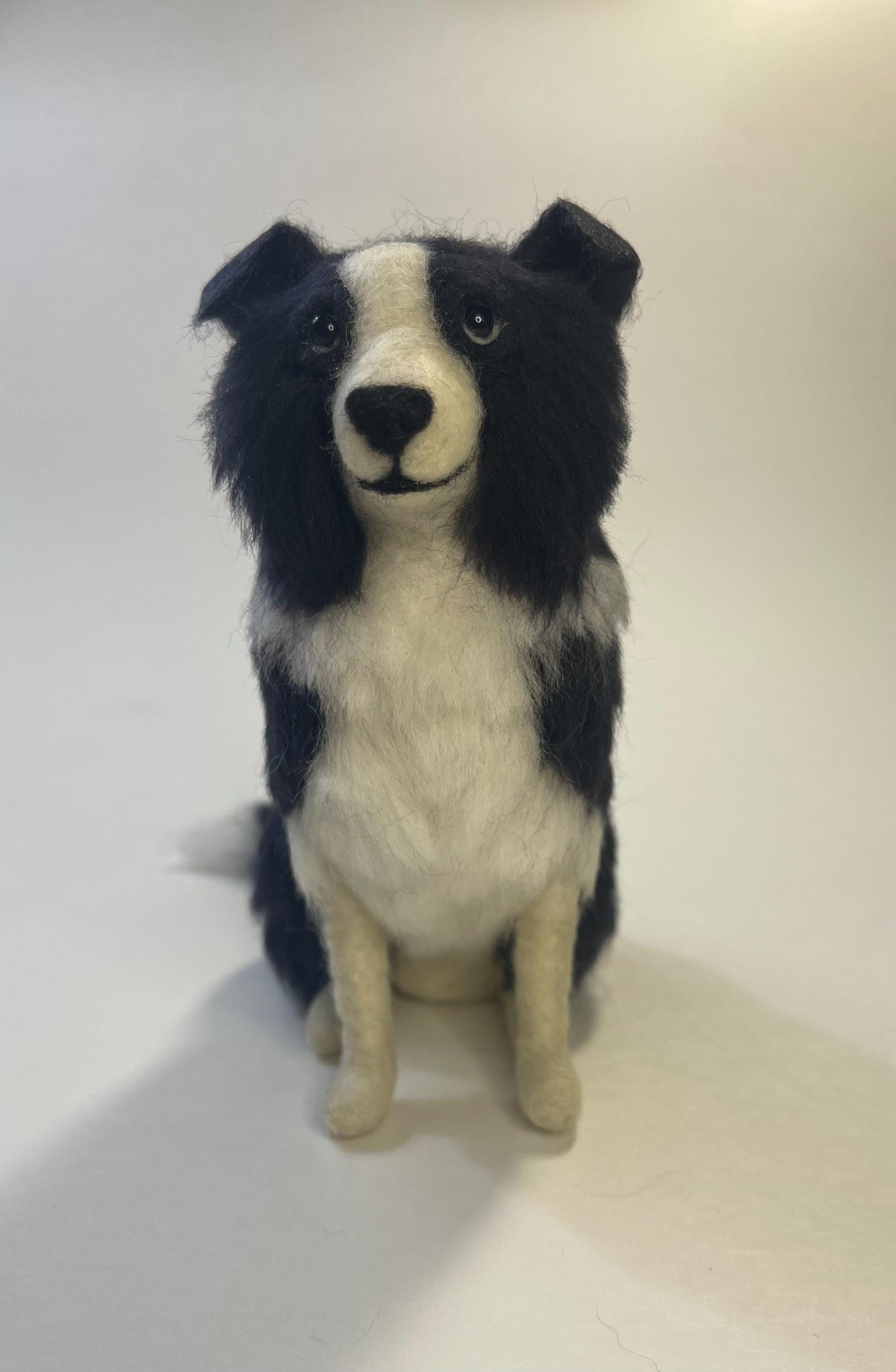 ニードルフェルトのボーダーコリーの犬の置物 - Etsy 日本