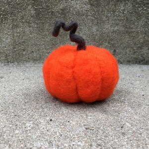 Needle felted bright orange pumpkin fall autumn Halloween decor