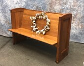 4 39 Vintage Church Pew Bench, Entryway Bench, Farmhouse Furniture, Wooden Bench A, Church Pew Furniture, Entryway Bench, Rustic Pew