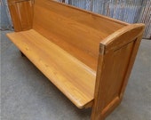 5 39 Vintage Church Pew Bench, Entryway Bench, Farmhouse Furniture, Wooden Bench G, Farmhouse Oak Church Pew, Wedding Decor, Rustic Bench