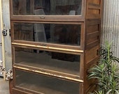 Barrister Bookcase, Vintage Lawyer Cabinet, Stacking Bookcase Display Showcase D, Office Furniture, Storage Case, Organization