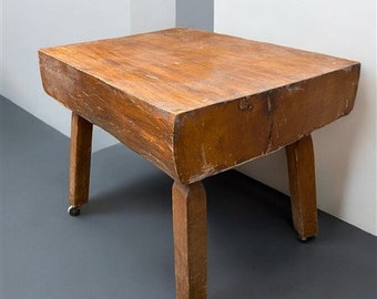 Vintage Butcher Block Table Countertop, Butcher Block Island, Kitchen Table, F