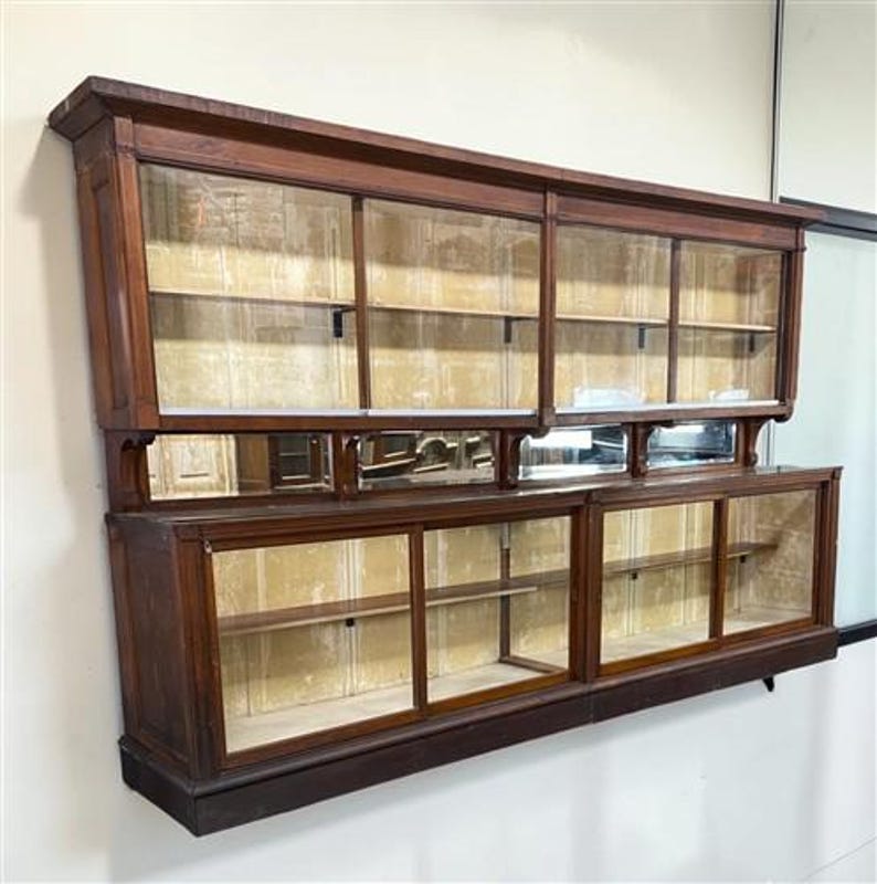 12' Retail Store Display Cabinet, Vintage Backbar, Bookcase, Display ...