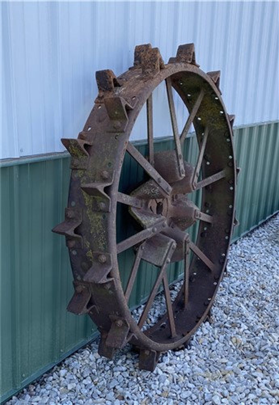 Single Tractor Tire Steel Wheel Vintage Implement Thresher Etsy