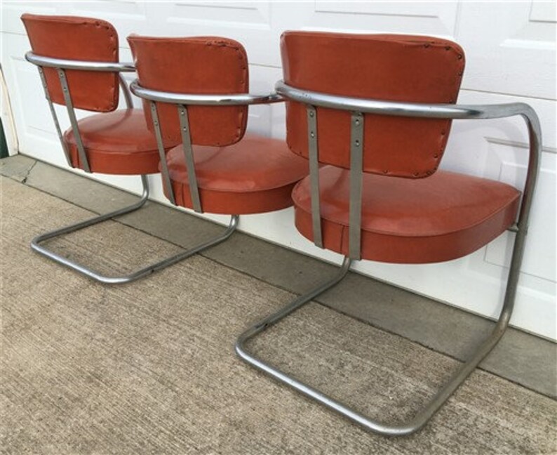 3 Seat Mid Century Airport Reception Waiting Room Chairs Salon Etsy