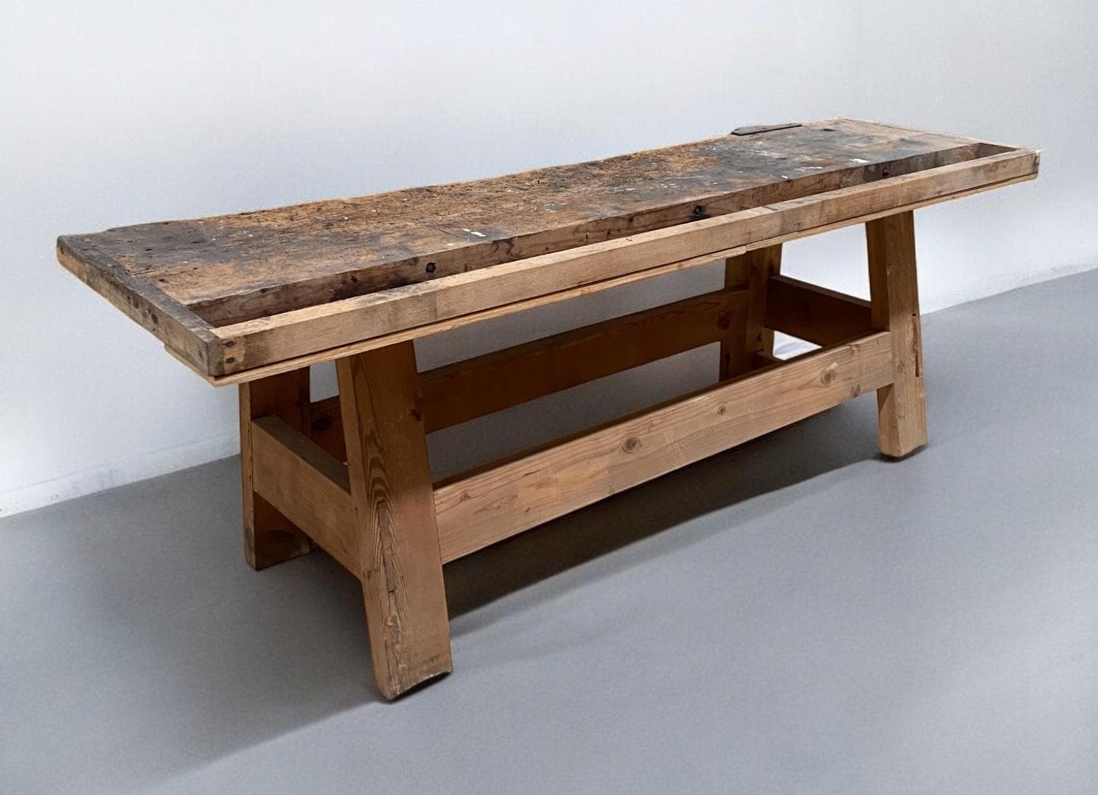 Rustic Working Table Rustic Work Table, Vintage Carpenter's Workbench, Woodworking Console ...
