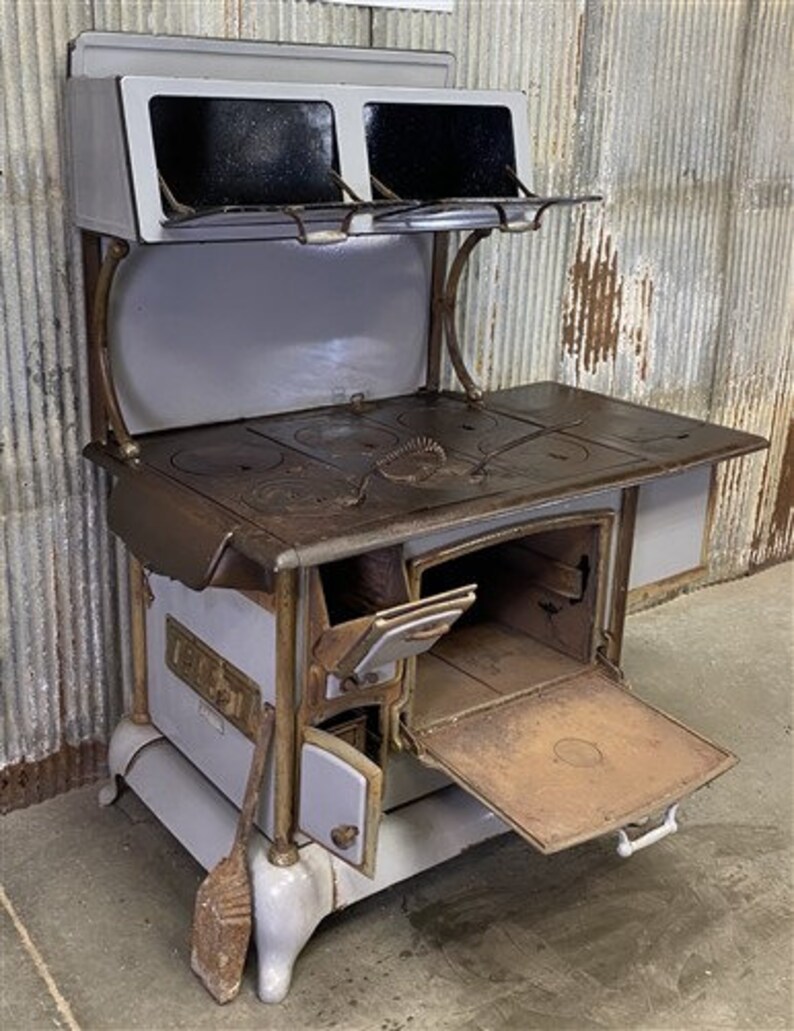Quick Meal Enamel & Cast Iron Stove Vintage Wood Burning Etsy