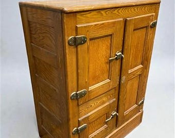 Antique Victor Oak Ice Box Refrigerator, 1900 Ice Box, Approx 43