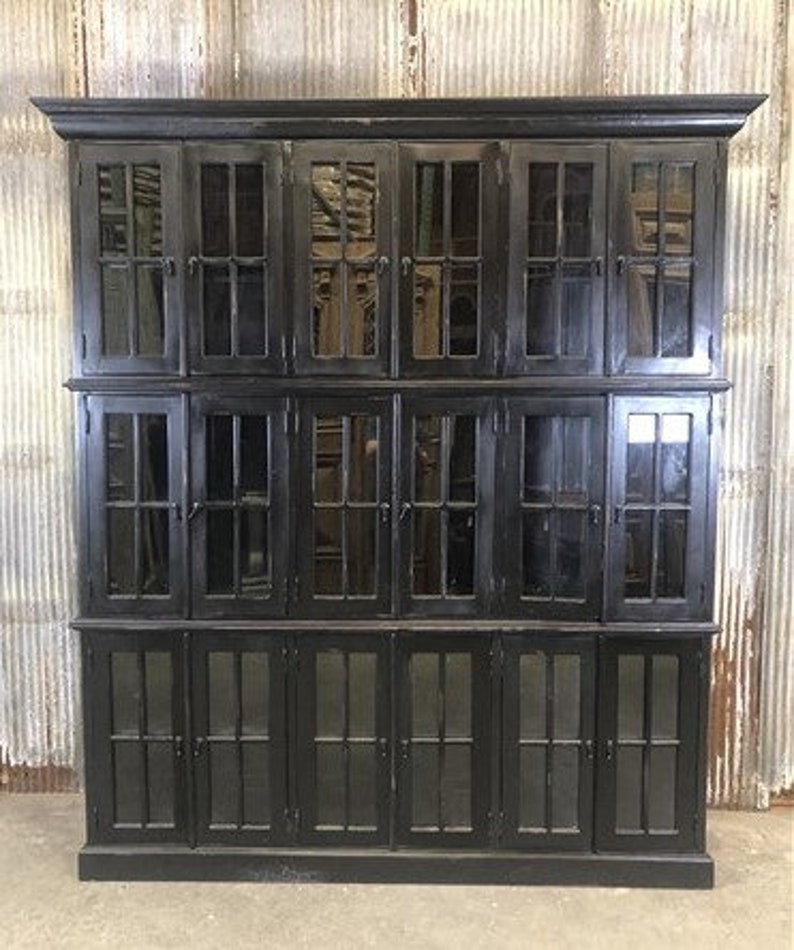 Triple Stack Bookcase Black Kitchen Hutch Kitchen Etsy