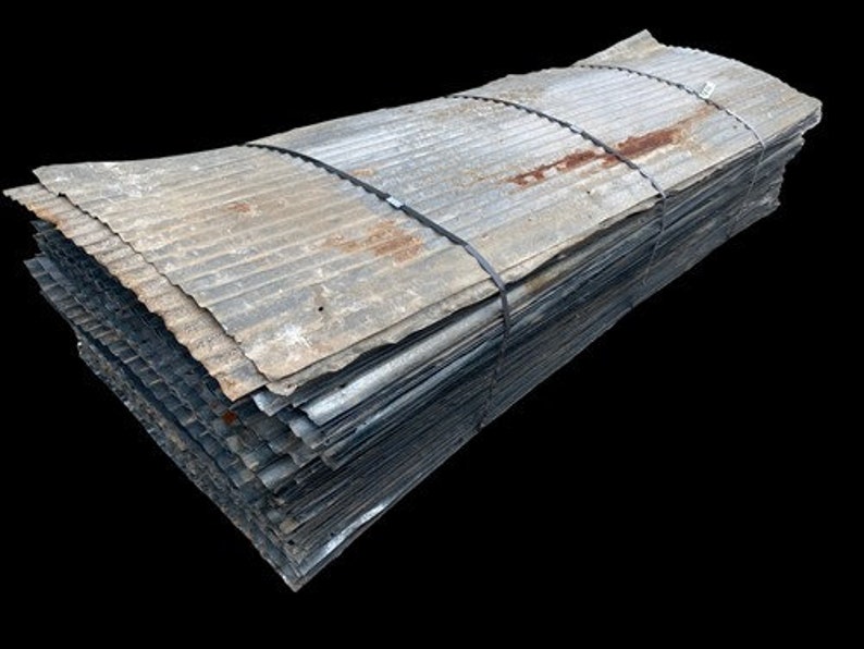 96 Sheets Barn Tin Corrugated Metal Reclaimed Salvage 7' Etsy