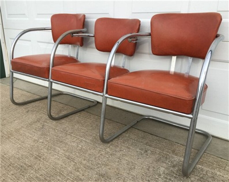 3 Seat Mid Century Airport Reception Waiting Room Chairs Salon Etsy