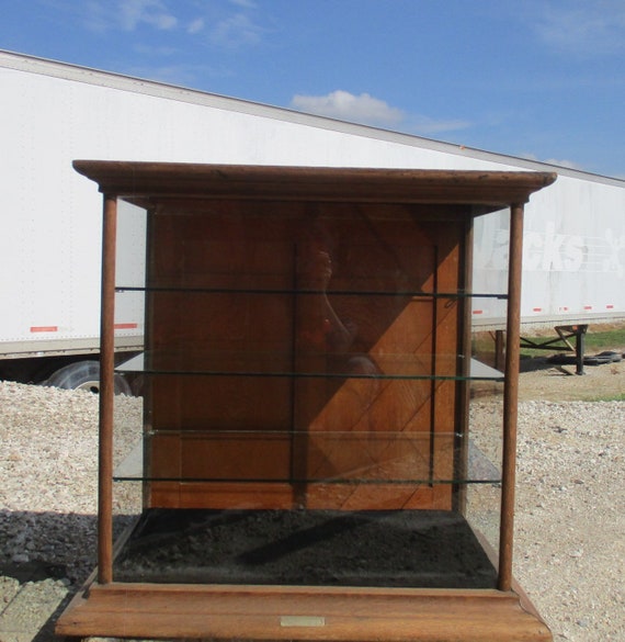 Wooden Framed Glass Vintage Showcase Country General Store Etsy