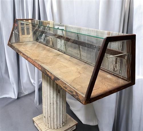 Slanted Showcase Slant Glass Display Case, Vintage Store Counter Display, Countertop ...