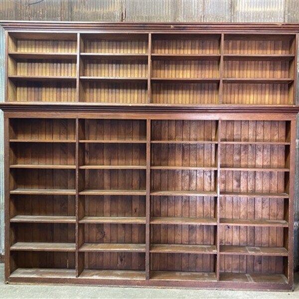 Vintage Bookshelf, Antique Furniture, Library Bookcase, Storage Organizer, A, Organizer Cabinet, Store Display Cabinet, Divided