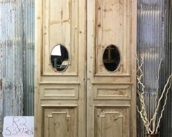 Antique French Double Doors, Thick Molding Design (53x120.5) European Doors R2