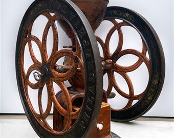 Enterprise Mfg Coffee Grinder No.12, Double 24&#39; Wheels, Hand Crank, Vintage Mill, Vintage Coffee Grinder, Farmhouse Decor, Rustic Decor