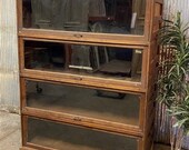 Barrister Bookcase, Vintage Lawyer Cabinet, Stacking Bookcase Display Showcase A, Office Furniture, Storage Case, Organization