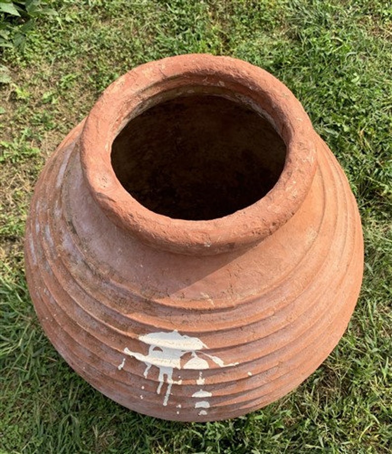 Ribbed Olive Jar from Greece Greek Pottery Planter Vintage Etsy