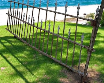 Wrought Iron Vintage Fence Panel (95x40.5) Architectural Salvage, Garden Art A19