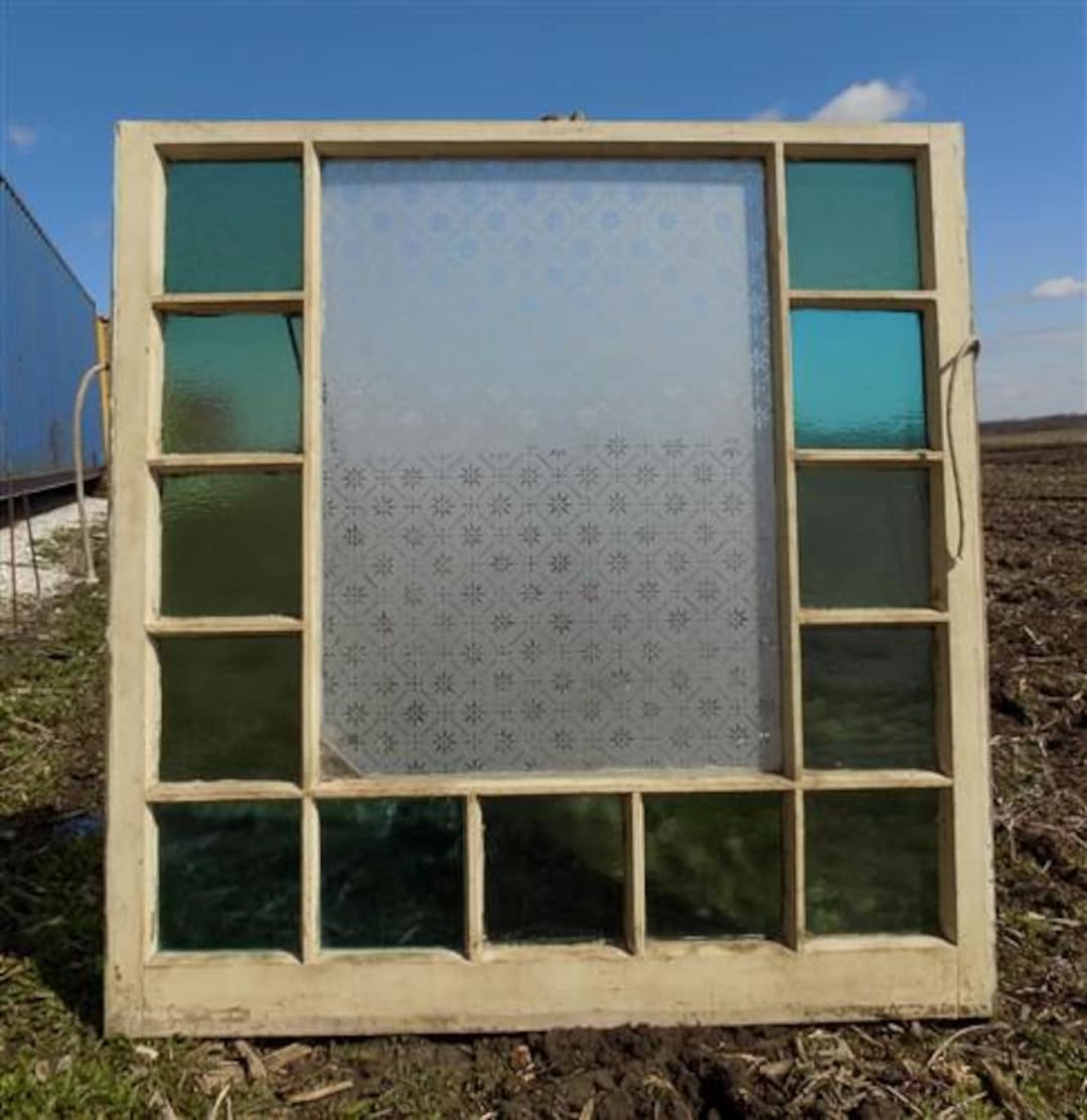 Antique Stained Glass, Rectangular Church Window, Architectural Art ...