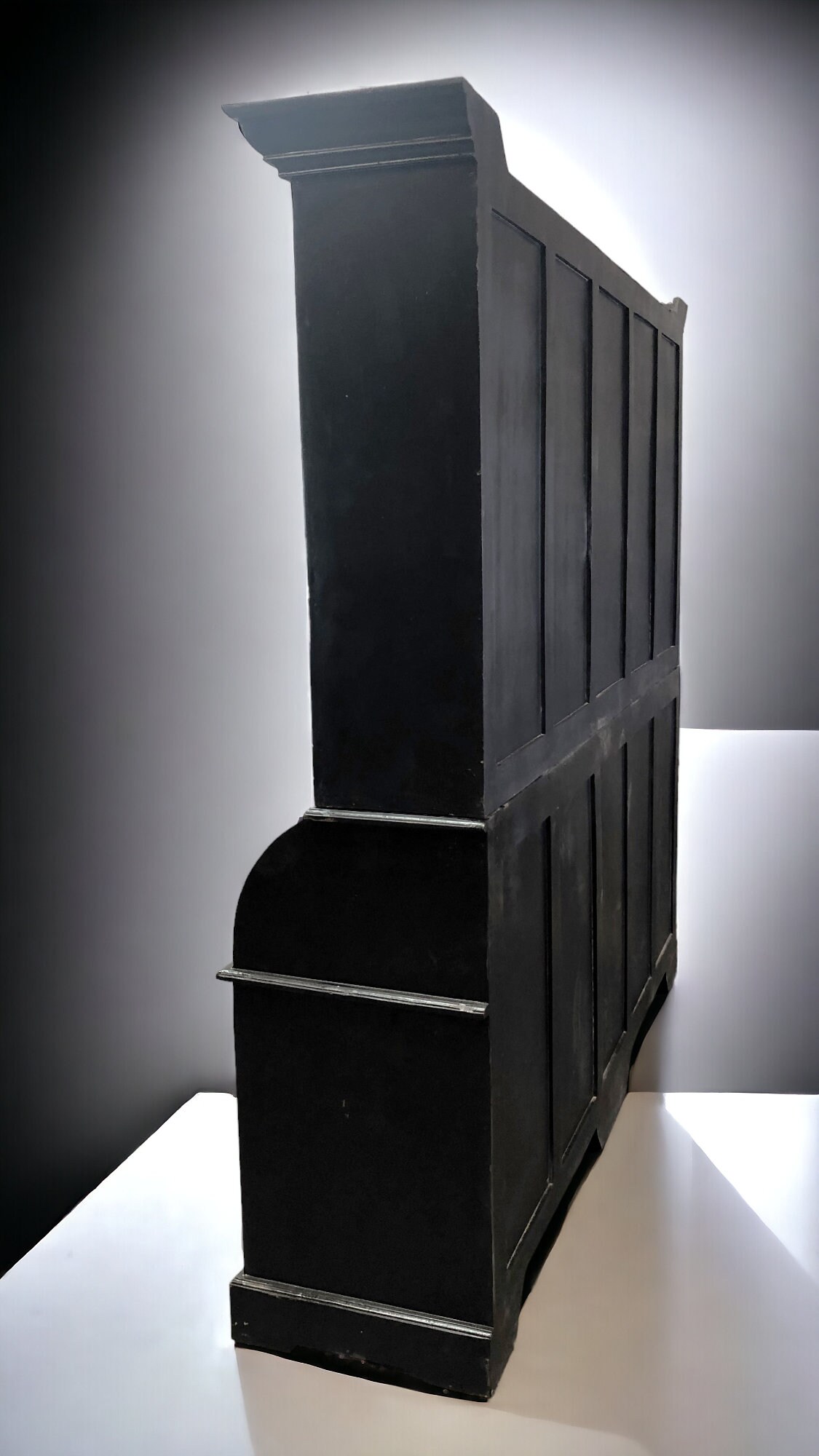 Curved Black Kitchen Hutch Cabinet, Kitchen Storage, Wood Pantry ...