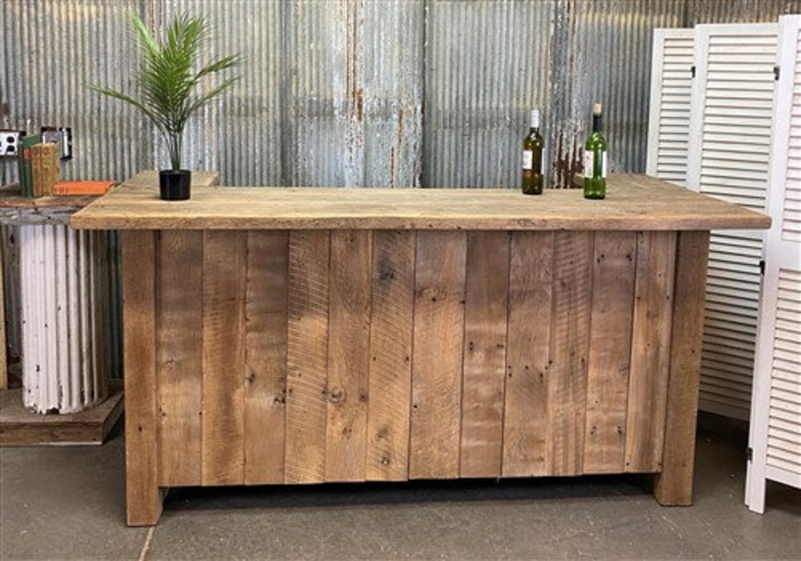 7' Amish Made Front Bar, Pine Wood Bar, Rustic Front Bar, Custom Made