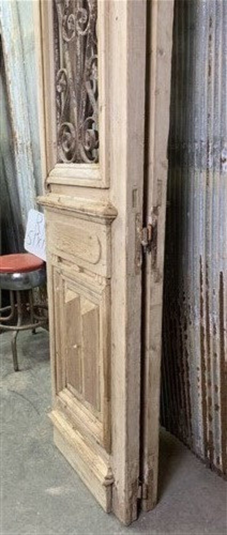 Antique French Double Doors 51x119 Iron Wood Doors, European Doors, R17