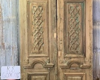 Antique French Double Doors, Thick Molding Design (60x116) European Doors R8