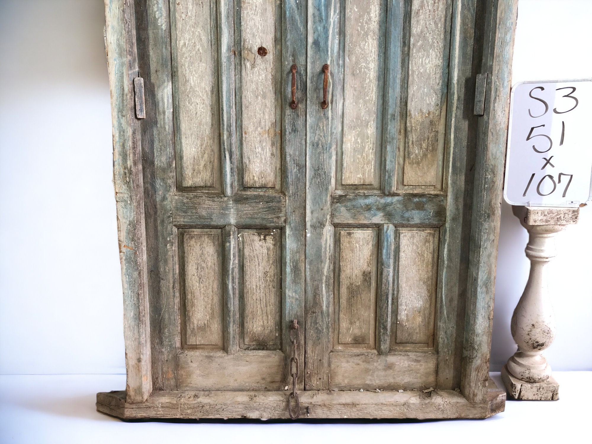 Antique Arched French Double Doors (51x107) European Door