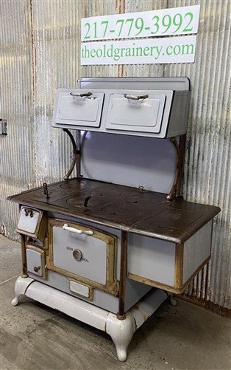 Quick Meal Enamel & Cast Iron Stove Vintage Wood Burning Etsy