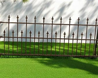 Wrought Iron Vintage Fence Panel (94.5x42) Architectural Salvage, Garden Art A23