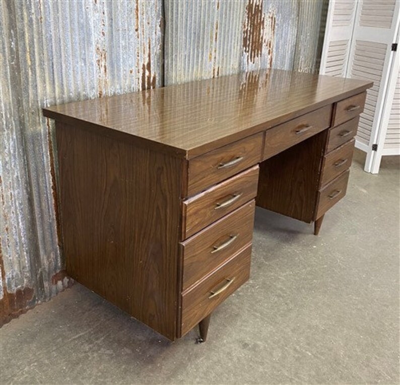 Vintage Mid Century Desk Home Office Furniture Desk With Etsy