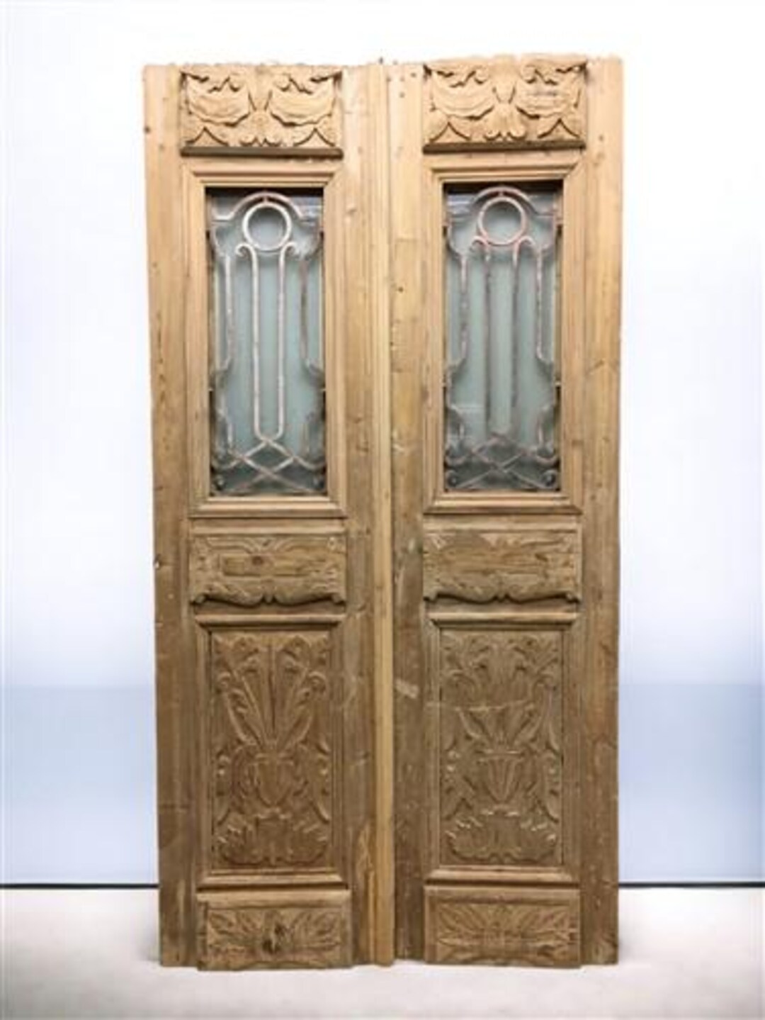 Antique French Double Doors (47x91) Iron Wood European Old World